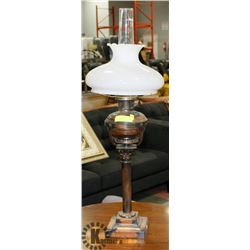 ORNATE TALL BRONZE ALADDIN LAMP WITH SHADE 33.5" H