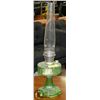 Image 1 : GREEN URANIUM STYLE GLASS ALADDIN LAMP W/ CHIMNEY