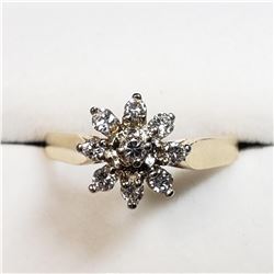 50) 10K YELLOW & WHITE GOLD DIAMOND RING,