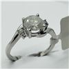 Image 2 : 33) 14K WHITE GOLD DIAMOND RING,