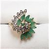 Image 1 : 47) 10K YELLOW & WHITE GOLD EMERALD & DIAMOND RING