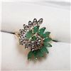 Image 2 : 47) 10K YELLOW & WHITE GOLD EMERALD & DIAMOND RING