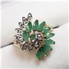 Image 3 : 47) 10K YELLOW & WHITE GOLD EMERALD & DIAMOND RING