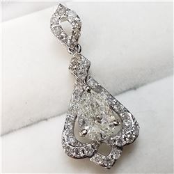 48) 14K WHITE GOLD DIAMOND PENDANT,