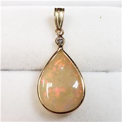 49) 14K YELLOW GOLD OPAL PENDANT,