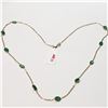 Image 1 : 39) 10K YELLOW GOLD EMERALD NECKLACE,
