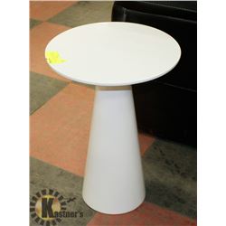 SHOWHOME WHITE SIDE TABLE, 14" DIAMETER X 20" HIGH