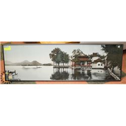 LARGE ANTIQUE ASIAN TAPESTRY, FRAMED