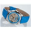 Image 2 : YVES CAMANI BLUE AUTOMATIC SKELETAL WATCH.MSRP$299