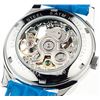 Image 7 : YVES CAMANI BLUE AUTOMATIC SKELETAL WATCH.MSRP$299