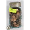 Image 1 : ANTIQUE JAR FULL OF PENNIES