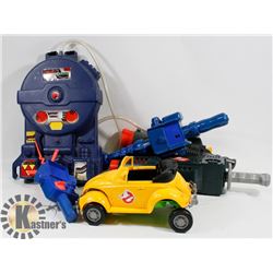 BOX OF 1980'S REAL GHOSTBUSTER TOYS
