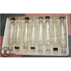 LOT OF 8 COLLECTIBLE GLASS ROLLING PINS