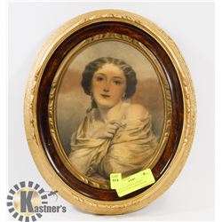 T.EATON ANTIQUE FEMALE SEDUCTIVE PICTURE & FRAME