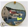 Image 1 : LARGE HANDMAKE CROSS-STITCHED BOAT HARBOUR