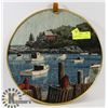 Image 1 : LARGE HANDMAKE CROSS-STITCHED BOAT HARBOUR
