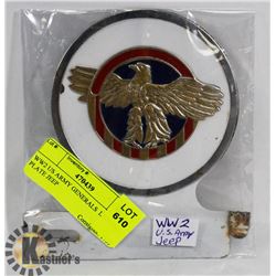 WW2 US ARMY GENERALS  LICENSE PLATE JEEP