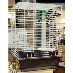 LARGE BIRD CAGE WITH ACCESSORIES, 19 X 19 X 27
