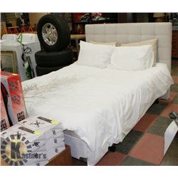 SHOWHOME QUEEN BED FRAME C/W HEADBOARD, RAILS