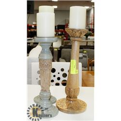 SHOWHOME LOT OF 3 CANDLE STICKS WITH CANDLES