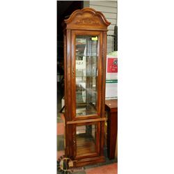 VINTAGE DISPLAY CABINET WITH MIRRORED BACK + LIGHT