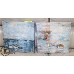 SHOWHOME PAIR OF CANVAS PRINTS. 12 X 12