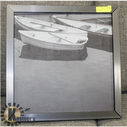 SHOWHOME FRAMED BOAT CANVAS PRINT, 20 X 20