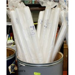 BIN WITH ROLLS OF POLY