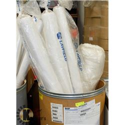 BIN WITH ROLLS OF POLY