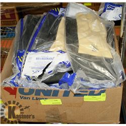 BOX OF GAUNTLET AND RUBBER SLEEVE SAFETY GLOVES