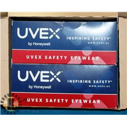 BOX OF10 UVEX LIVEWIRE SILVER FRAME SAFETY GLASSES