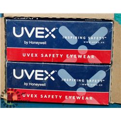 BOX OF10 UVEX BLACK FRAME GREY LENS SAFETY GLASSES