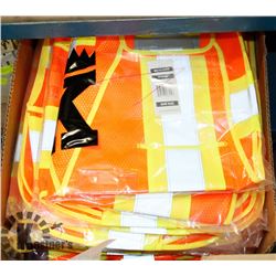 BOX OF ONE SIZE ORANGE SAFETY VESTS