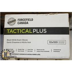 CASE OF TACTICAL PLUS BLACK NITRILE EXAM GLOVES,
