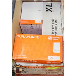CASE OF DURAFORCE LATEX EXAM GLOVES, POWDER FREE