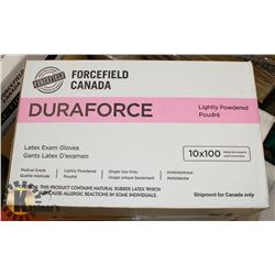CASE OF DURAFORCE LATEX EXAM GLOVES, LIGHTLY