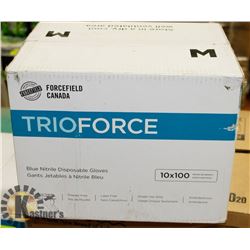 CASE OF TRIO FORCE BLUE NITRILE DISPOSABLE GLOVES