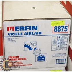 MERFIN AIRLAID WIPERS, 1 ROLL PER BOX AT 700 WIPES