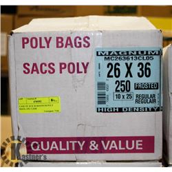 CASE OF 26 X 36 MAGNUM POLY BAGS, 250 / CASE
