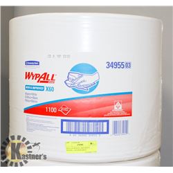 ROLL OF WYPALL X60 WHITE WIPERS, 1100 WIPES/ROLL