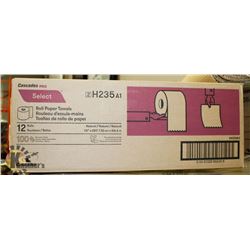 CASE OF CASCADES PAPER TOWEL ROLLS, 12 ROLLS PER