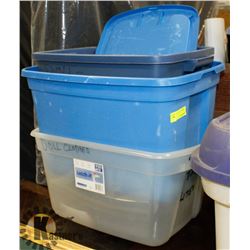 3 ASSORTED TOTES WITH 1 LID