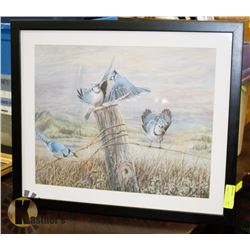 GALE ADAMS FRAMED BLUEBIRD PICTURE