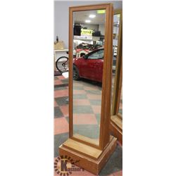 STAND UP MIRROR ON WHEELS, 68" X 18"