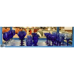 #6 -32 PC LOT OF ASSORTED BLUE GLASS