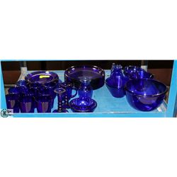 #2 -43 PC LOT OF ASSORTED BLUE GLASS