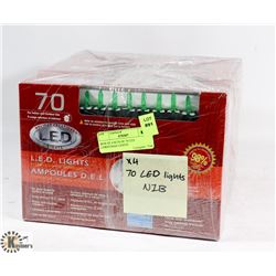 BOX OF 4 SETS OF 70 LED CHRISTMAS LIGHTS