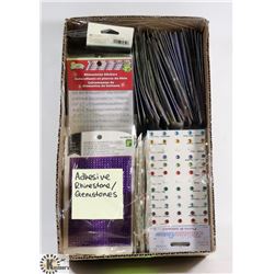 BOX OF ASSORTED RHINESTONE STICKERS/ADHESIVES