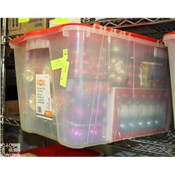 TOTE OF ASSORTED NEW CHRISTMAX ORNAMENTS