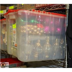 TOTE OF ASSORTED NEW CHRISTMAX ORNAMENTS